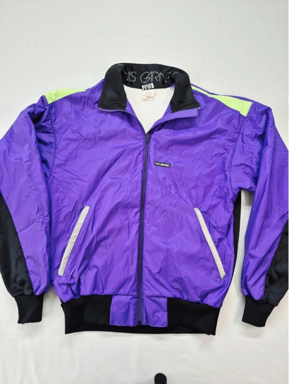 Vintage 1990s Louis Garneau bicycle windbreaker jacket women's Med purple green